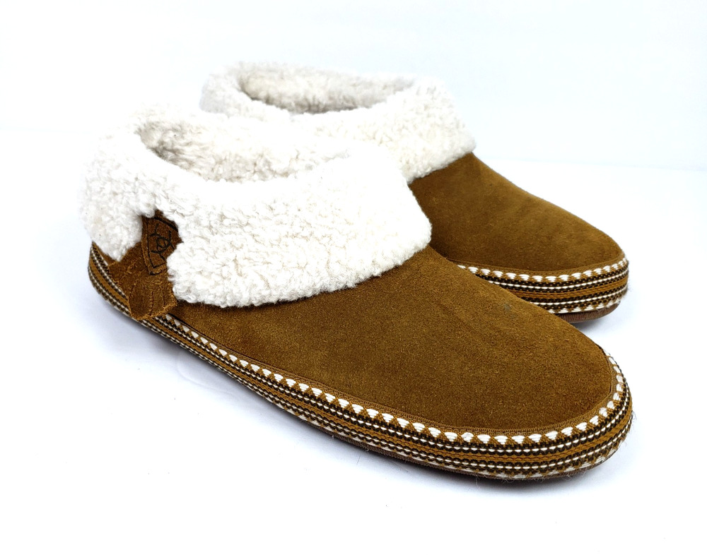 Ariat Womens Size L 8.5-9 Brown Suede Slip On Casual Loafer Slippers AR2827-200